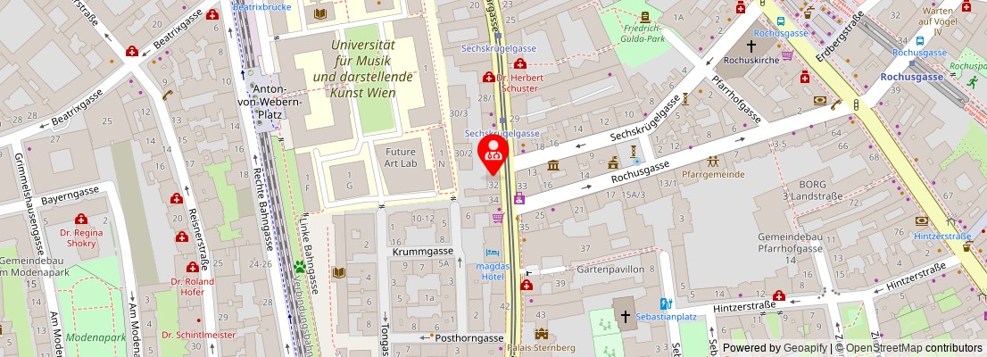 Street map section around the address
