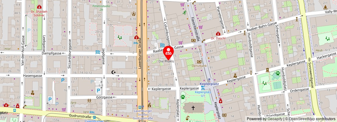 Street map section around the address