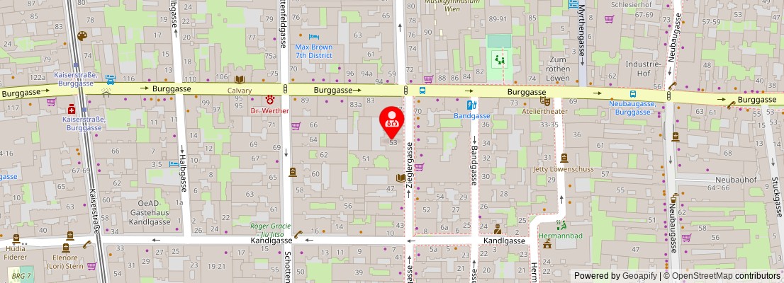 Street map section around the address
