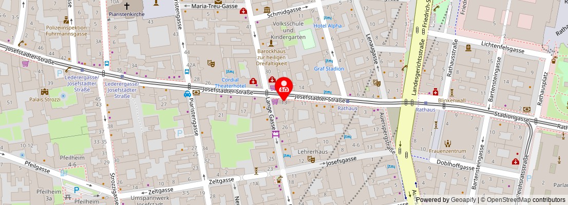 Street map section around the address