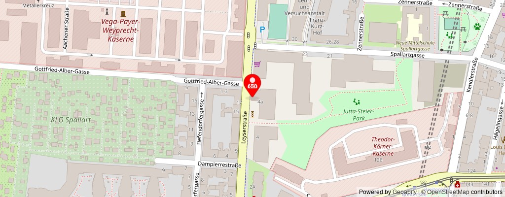 Street map section around the address