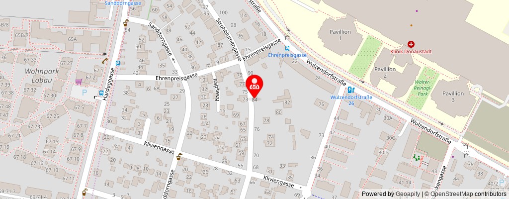 Street map section around the address