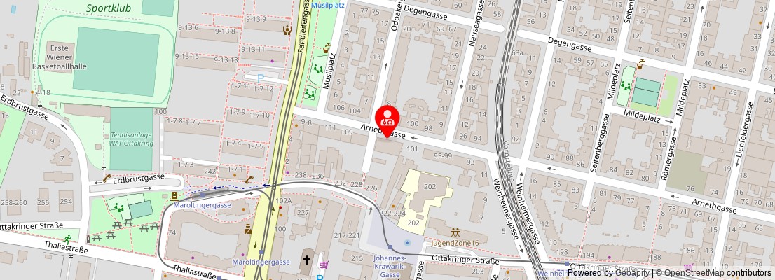 Street map section around the address