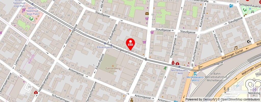 Street map section around the address