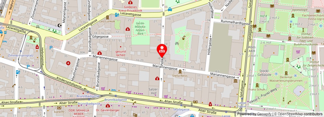 Street map section around the address