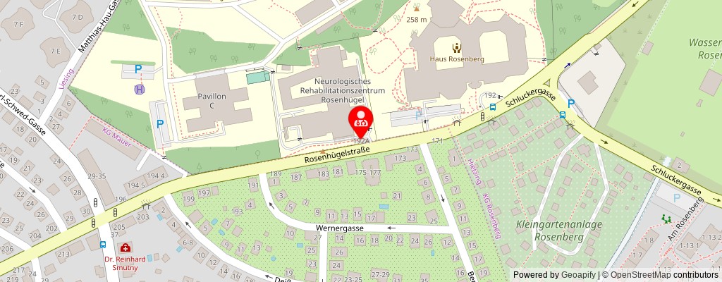 Street map section around the address