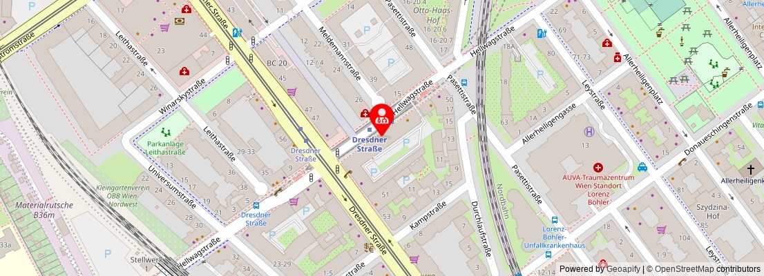 Street map section around the address