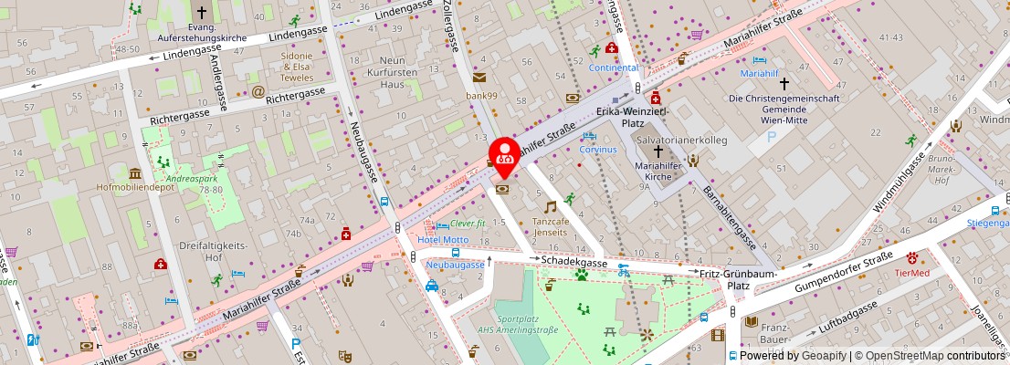 Street map section around the address