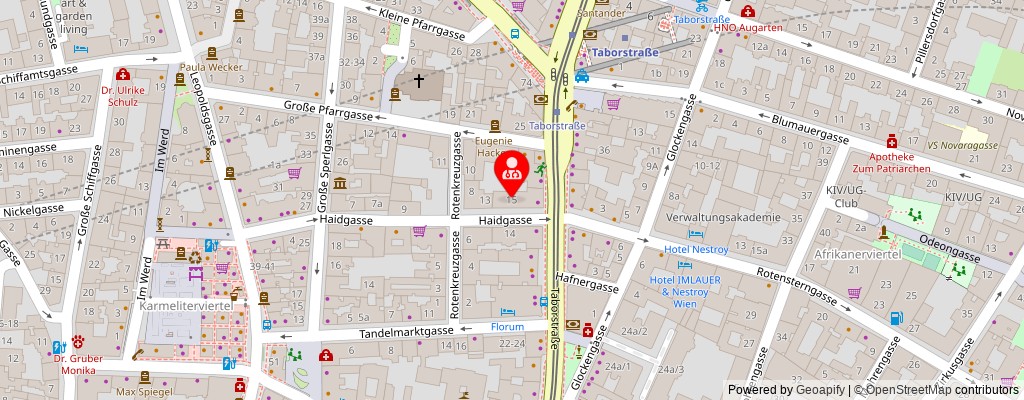 Street map section around the address