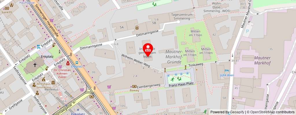 Street map section around the address