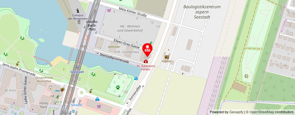 Street map section around the address