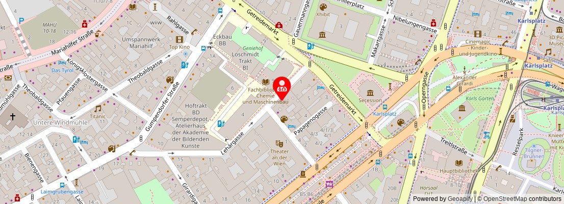 Street map section around the address