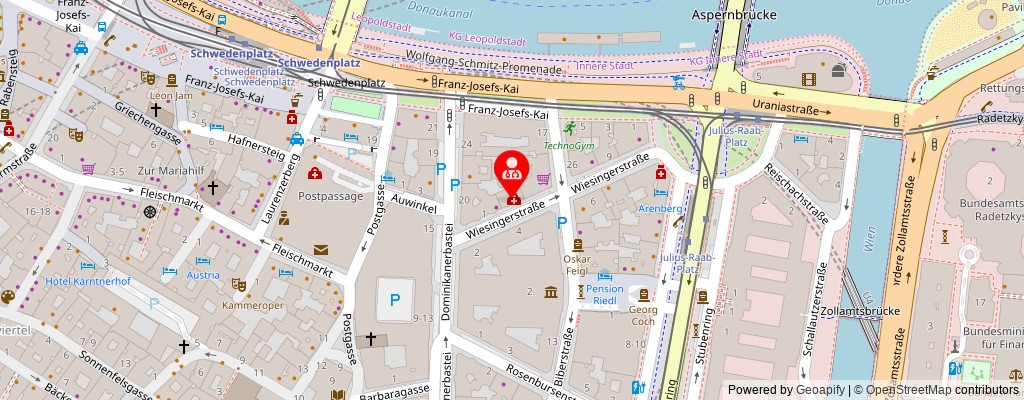 Street map section around the address