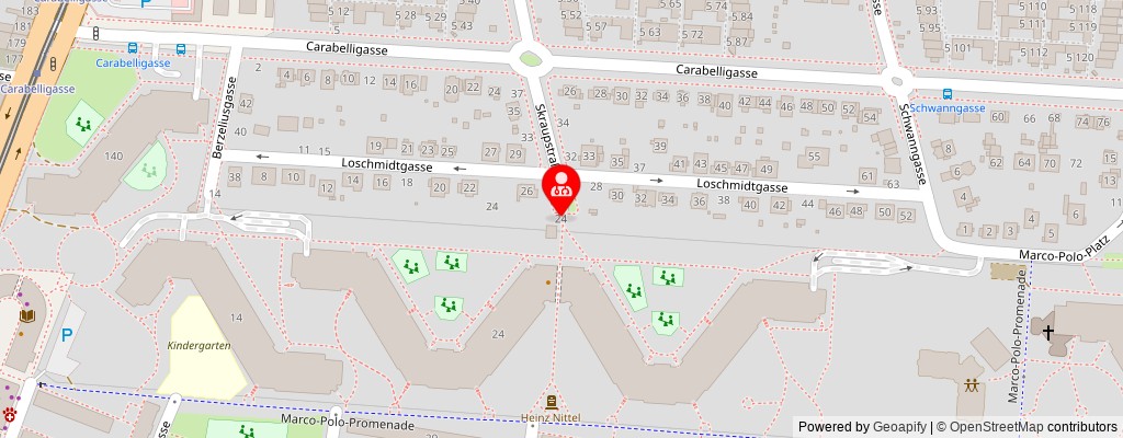 Street map section around the address