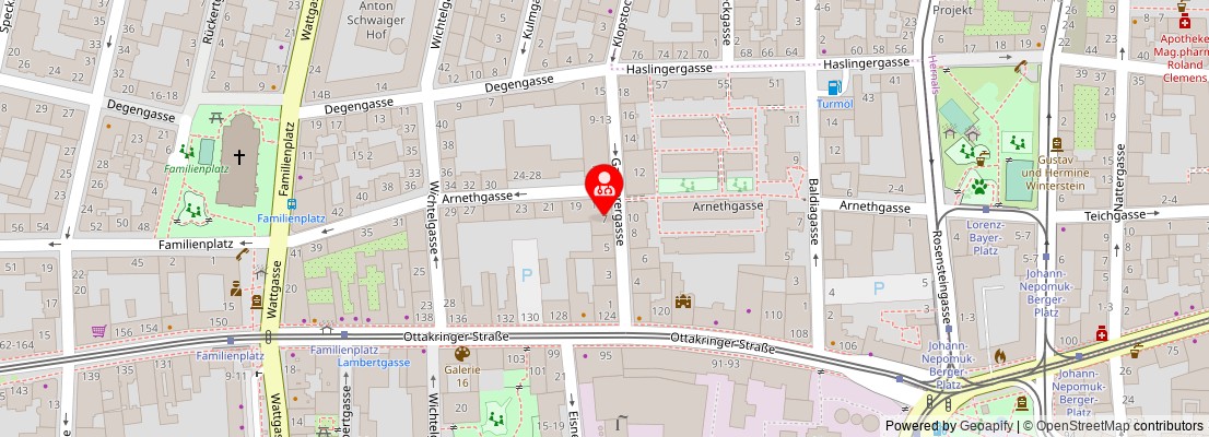 Street map section around the address