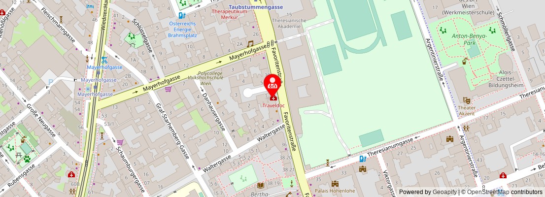 Street map section around the address