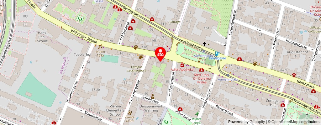 Street map section around the address