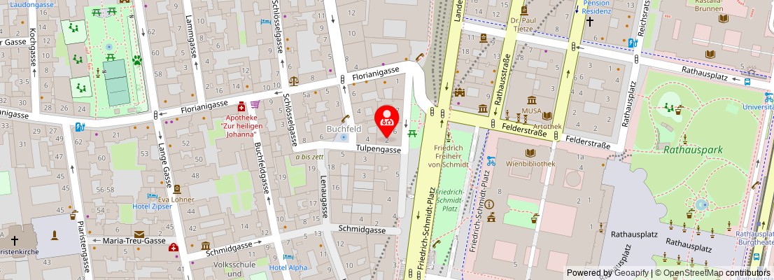 Street map section around the address