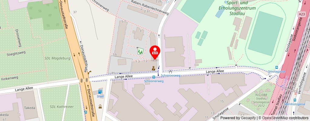 Street map section around the address