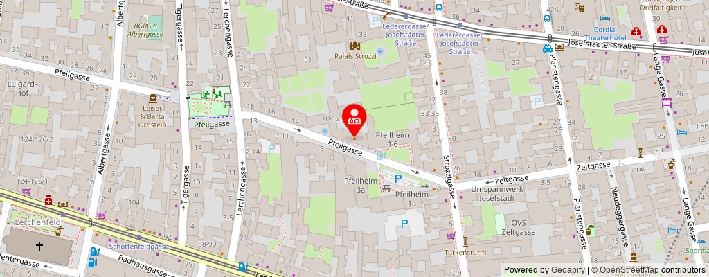 Street map section around the address