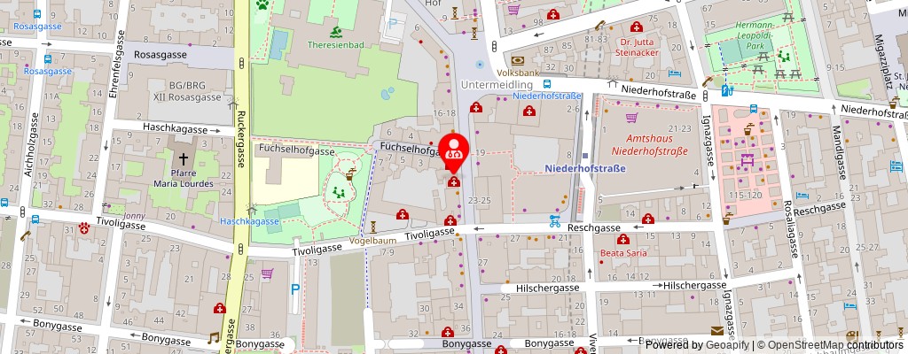 Street map section around the address