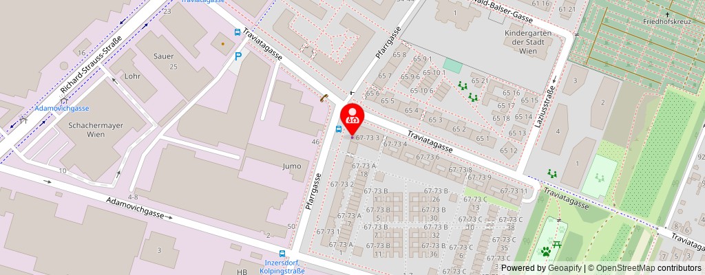 Street map section around the address