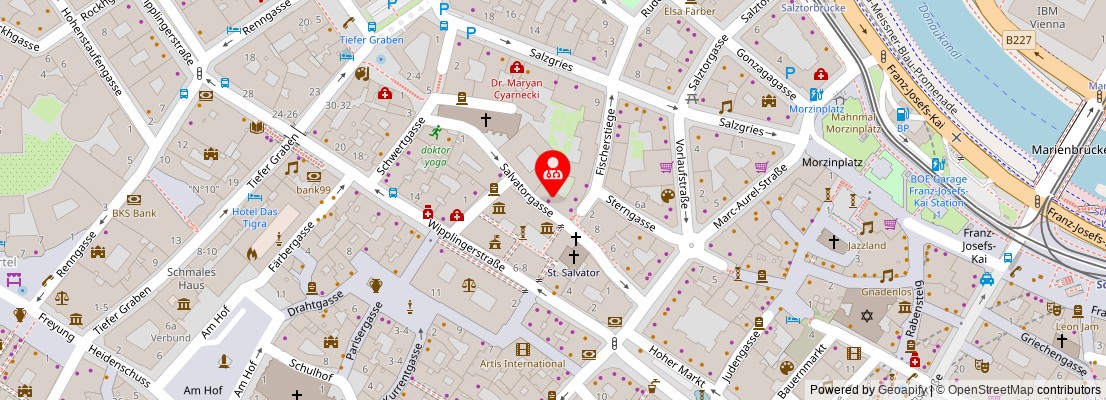 Street map section around the address