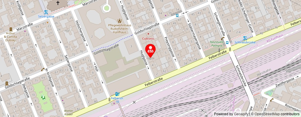 Street map section around the address