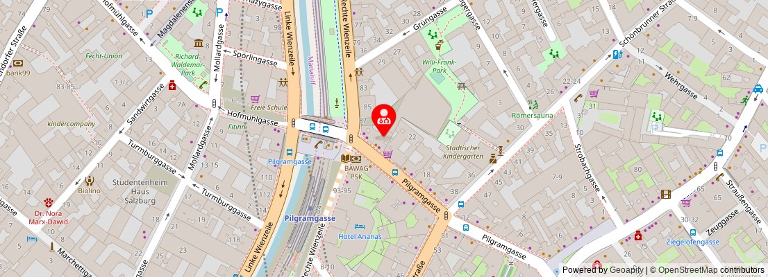 Street map section around the address