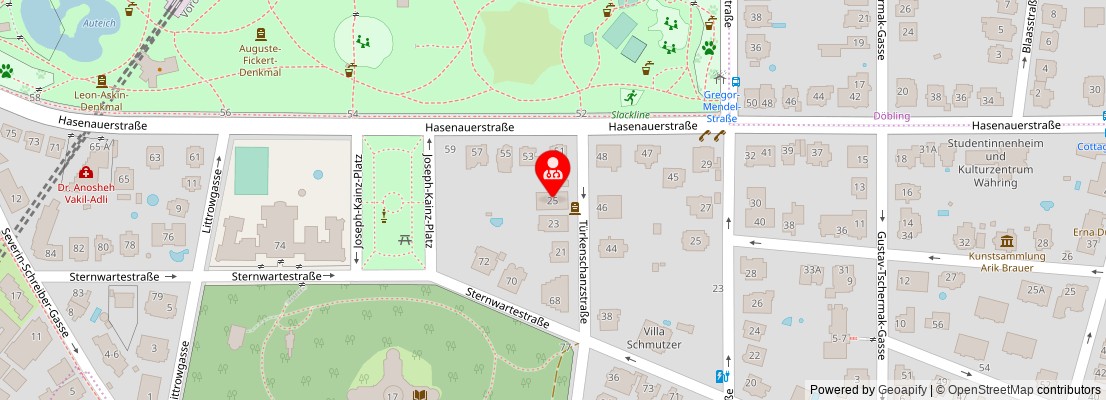 Street map section around the address
