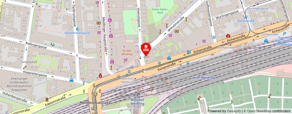 Street map section around the address