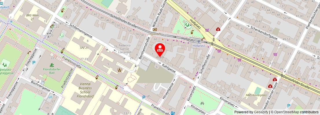 Street map section around the address