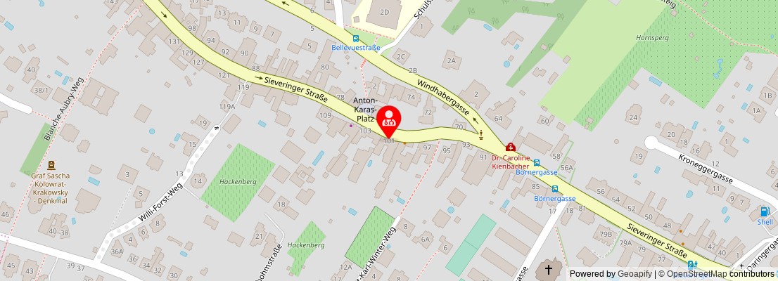 Street map section around the address