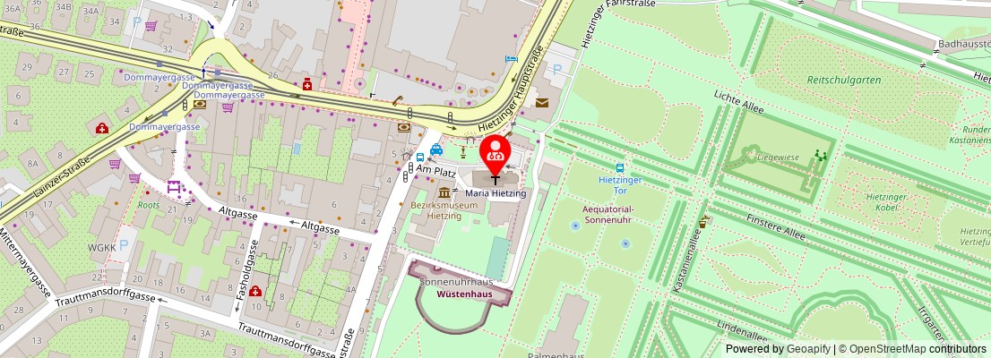 Street map section around the address