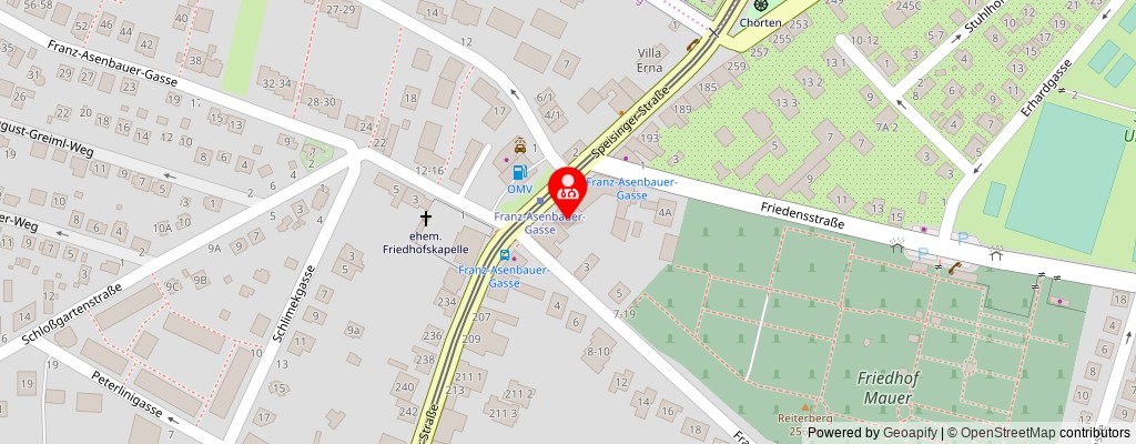 Street map section around the address