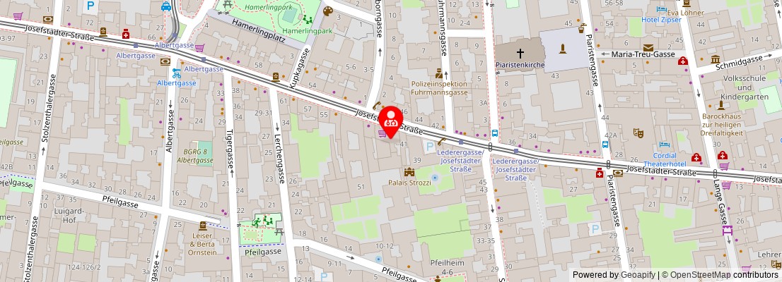 Street map section around the address