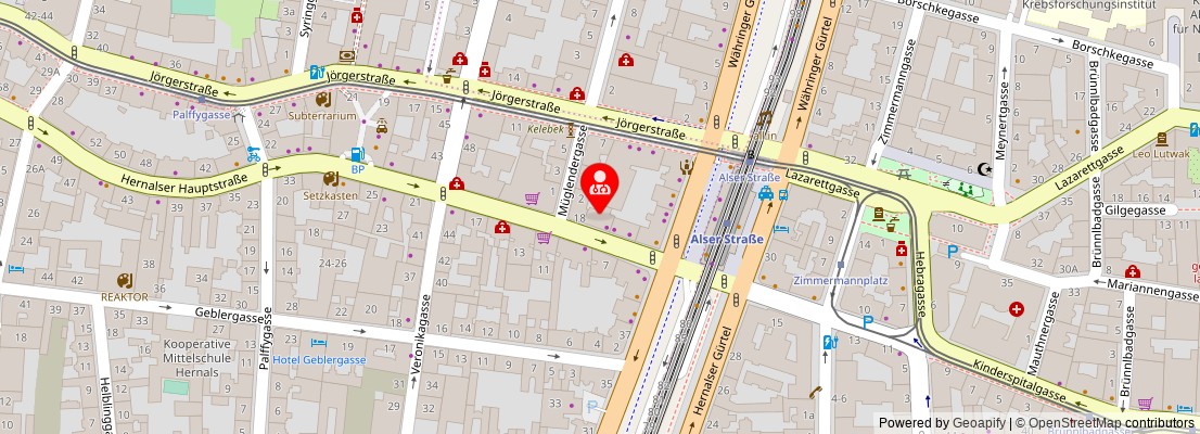 Street map section around the address