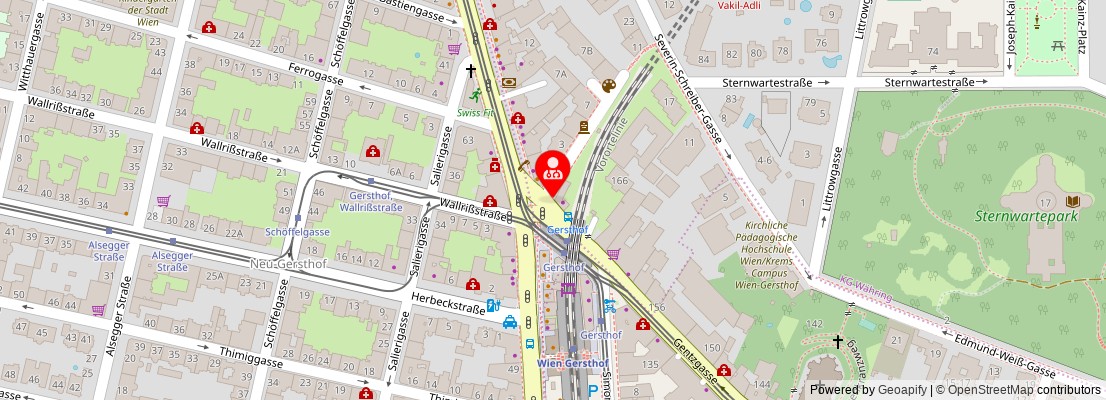 Street map section around the address