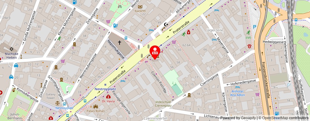 Street map section around the address