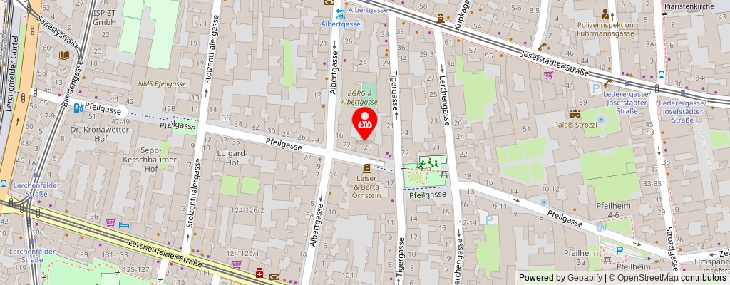 Street map section around the address