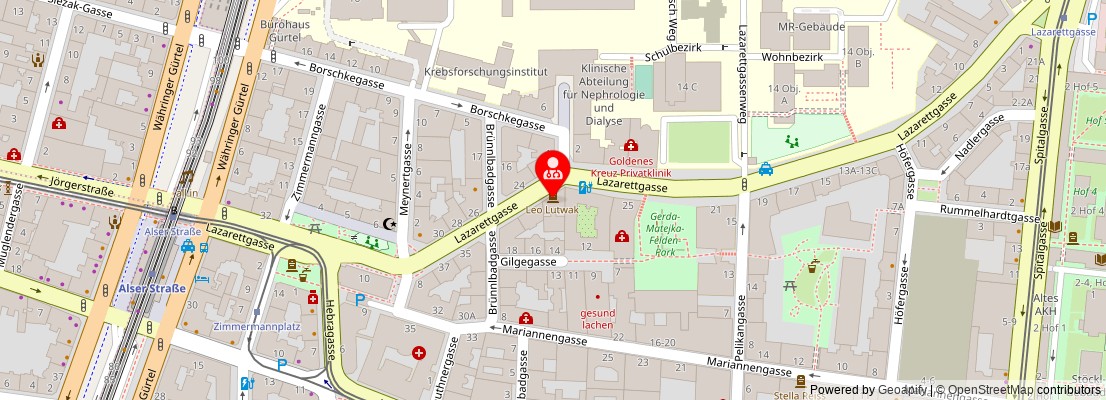 Street map section around the address