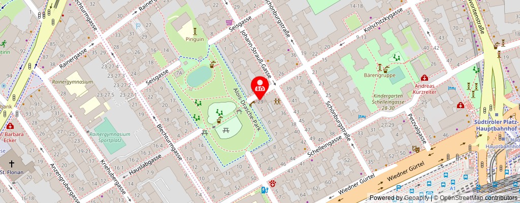 Street map section around the address