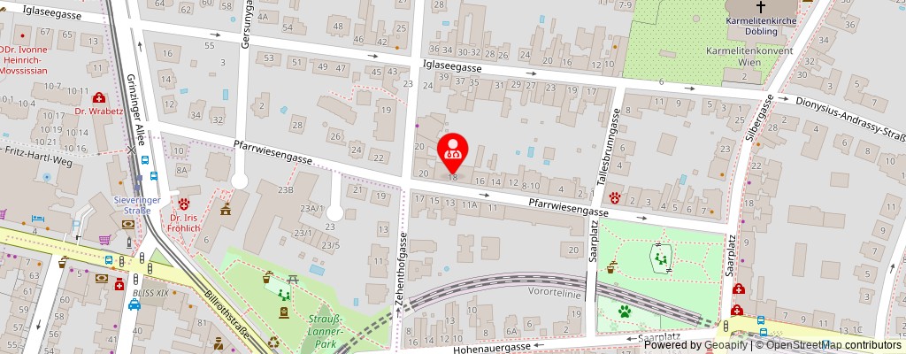 Street map section around the address