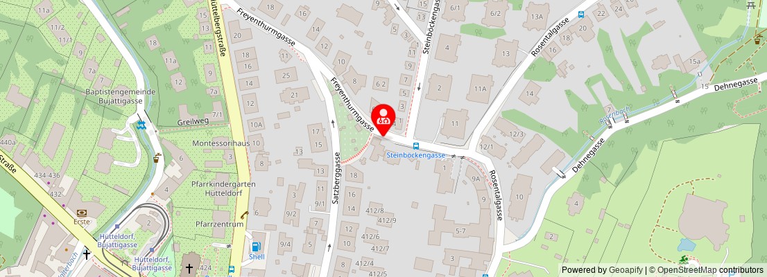 Street map section around the address