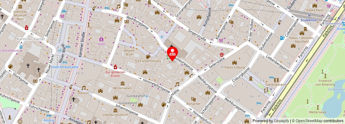 Street map section around the address