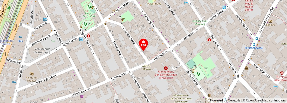 Street map section around the address