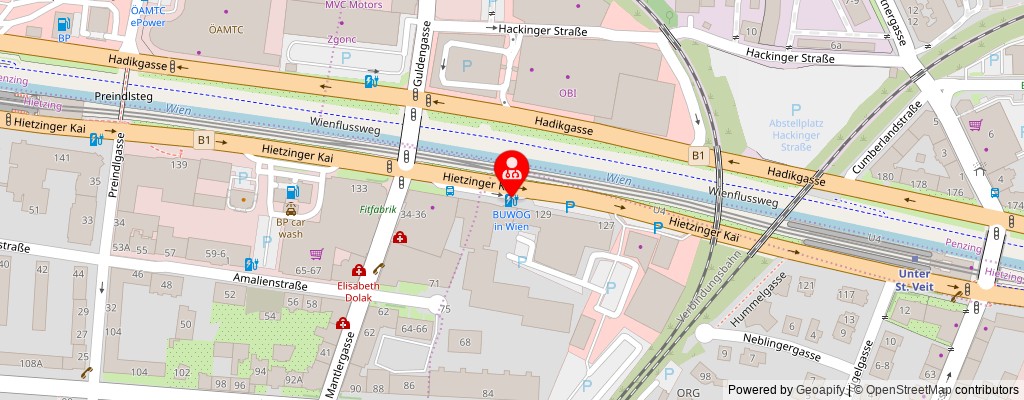 Street map section around the address