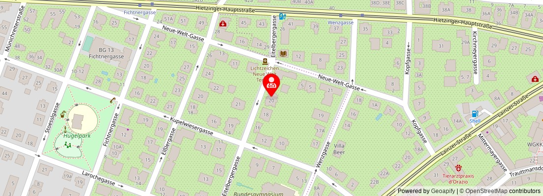 Street map section around the address