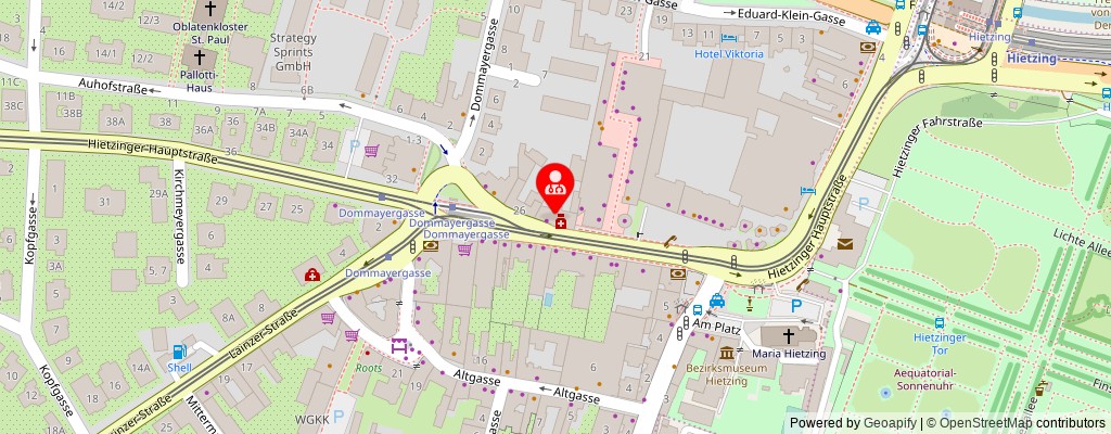 Street map section around the address