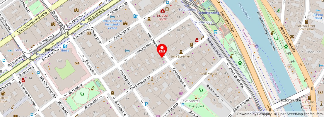 Street map section around the address